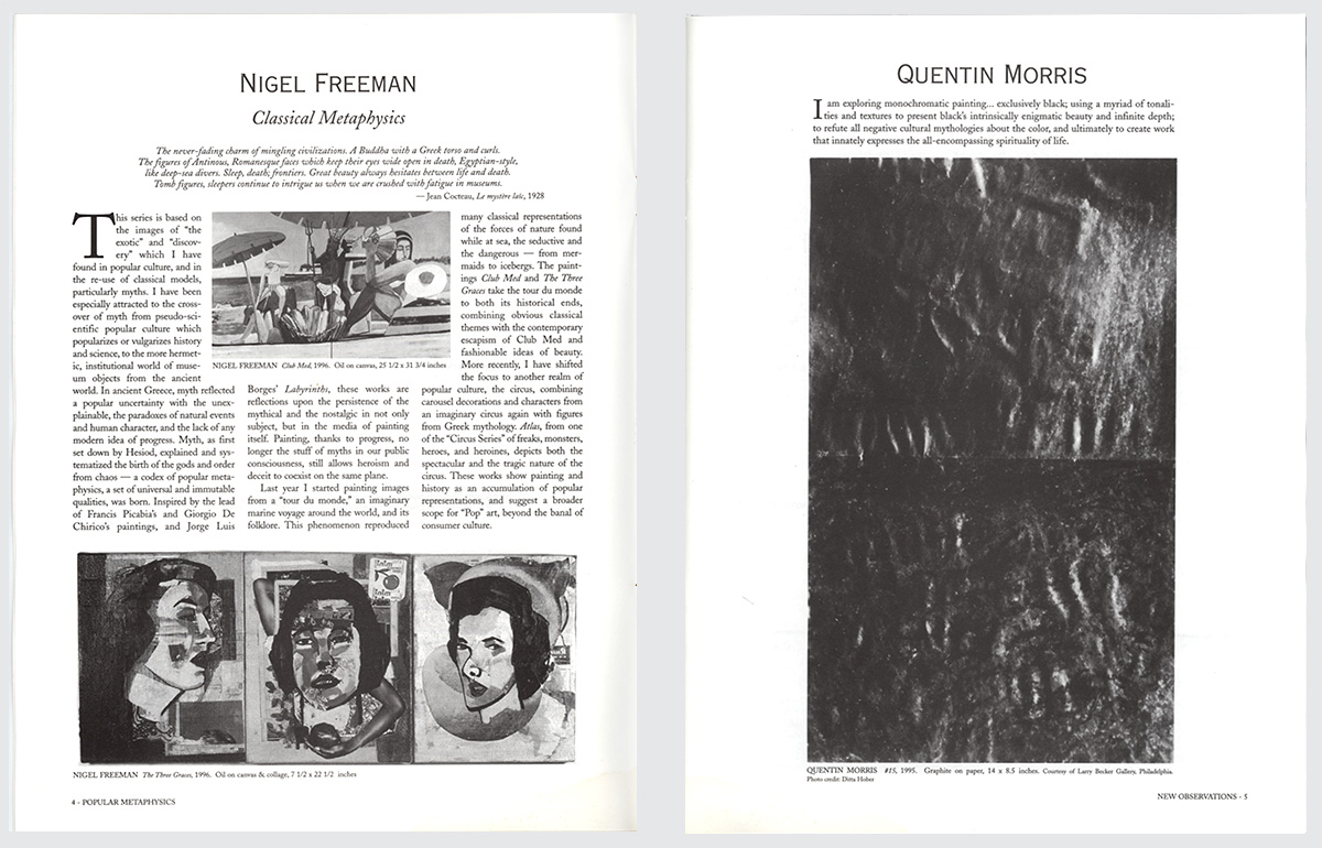 inside spread of new observations with work by nigel freeman and quentin morris