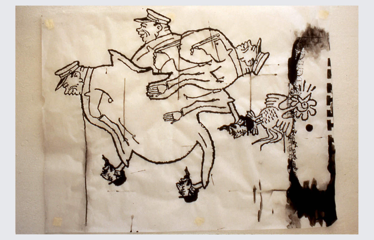 drawing of soldiers in a circle